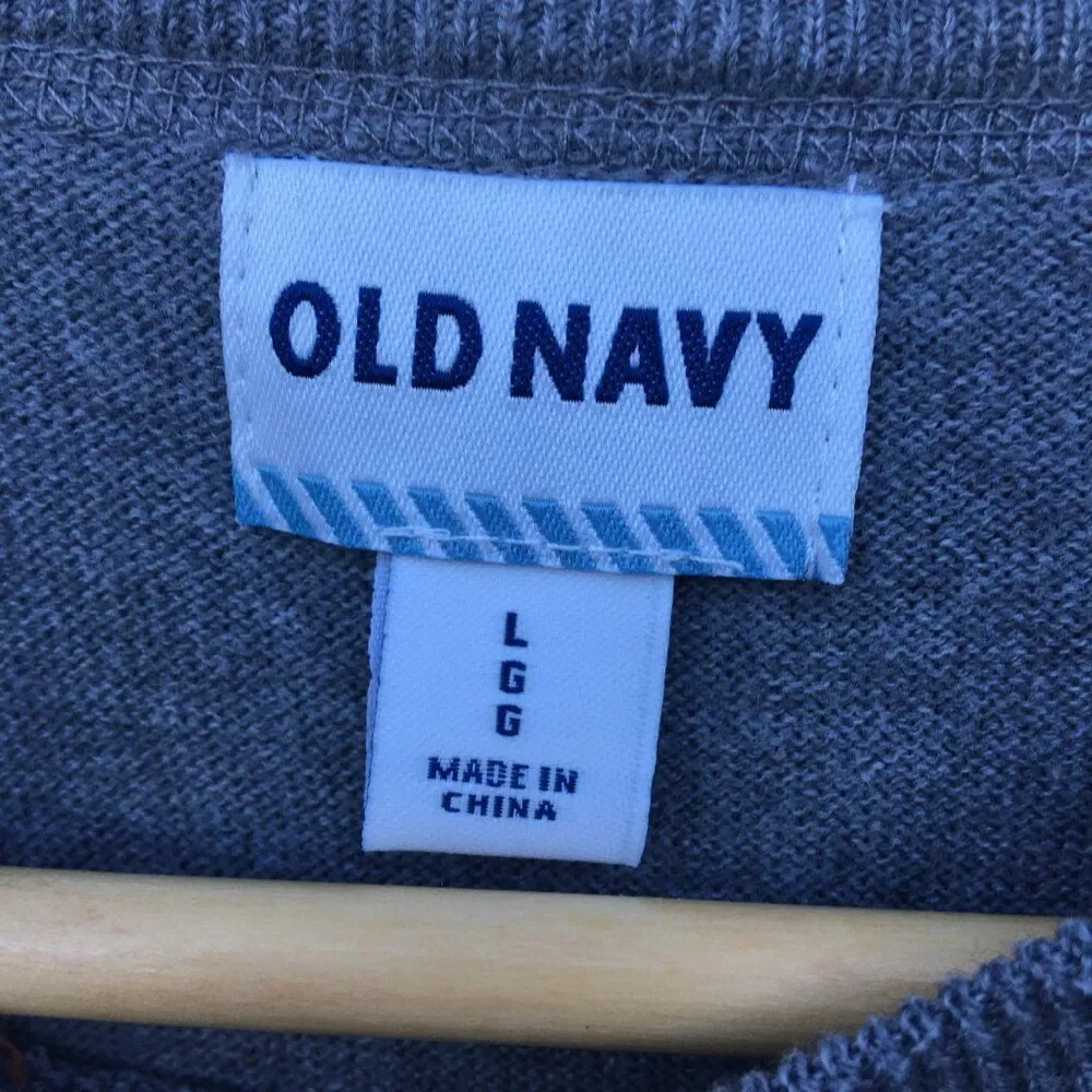 Old Navy Knit Crewneck Sweater Mens Large Gray Classic Dad